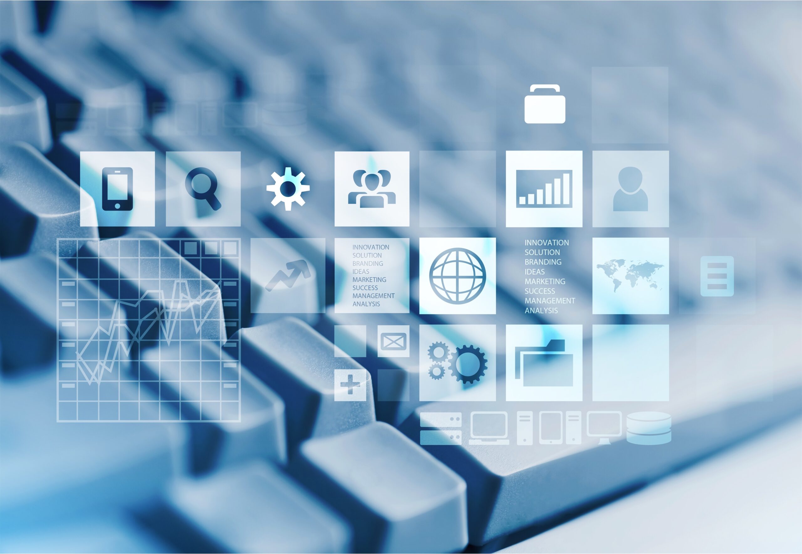 Close-up of digital signs on keyboard background