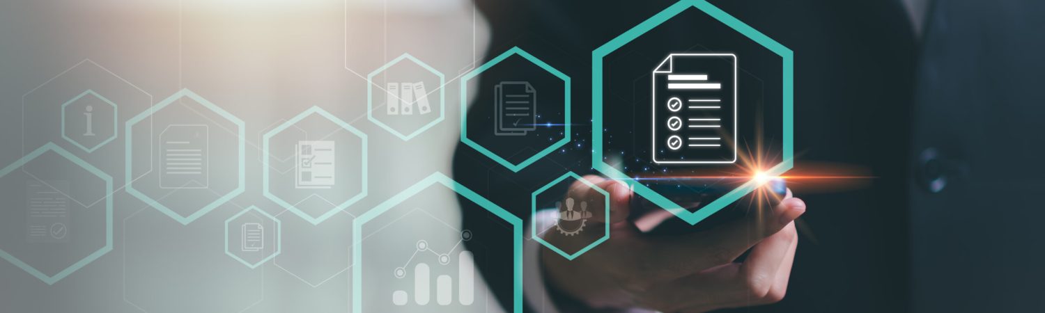 Accountant showing office document auditing concept ,checkboxes Concepts of practices and policies ,company articles of association Terms and Conditions	,plan review process and assess correctness